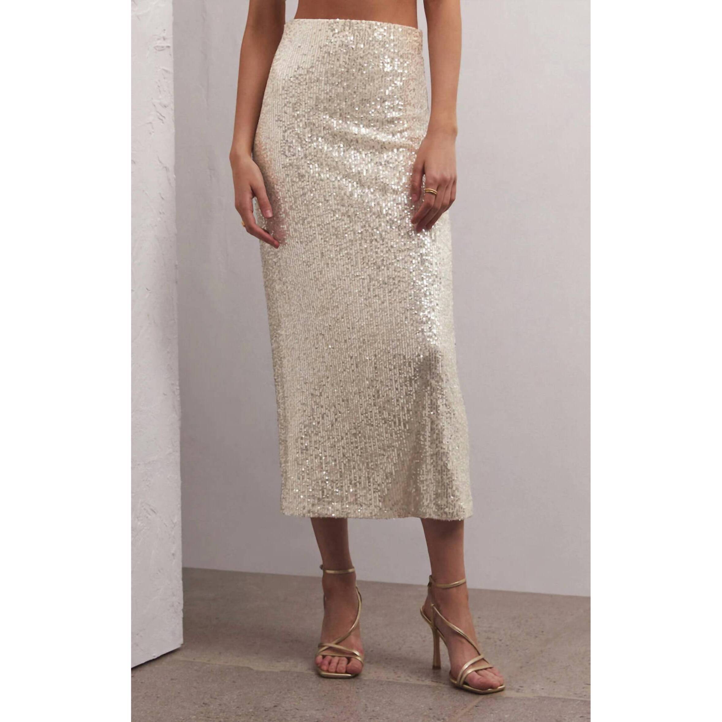 New Z Supply Saturn Sequin Skirt In Stardust